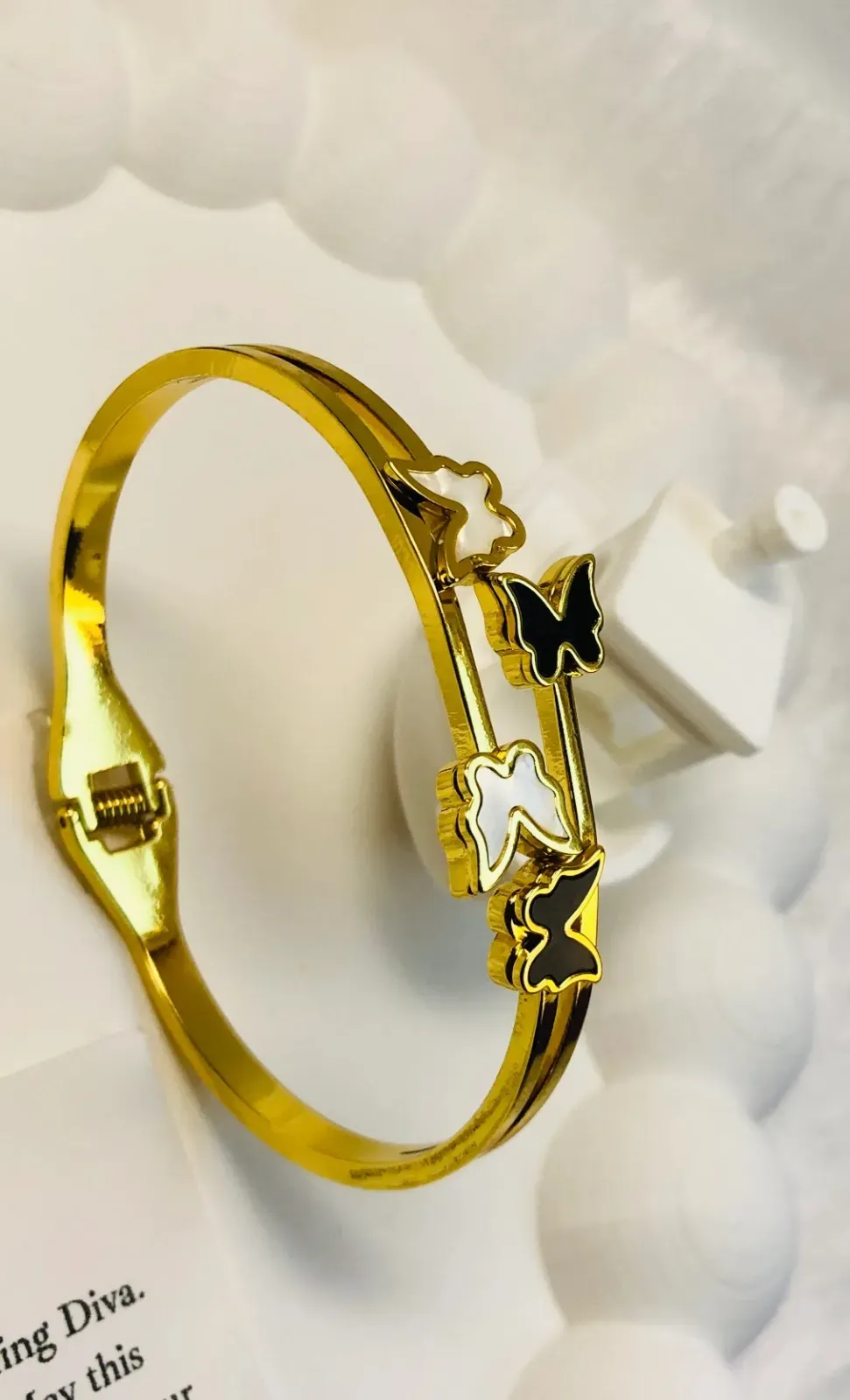 Dual tone butterfly bangle(adults) - Image 4