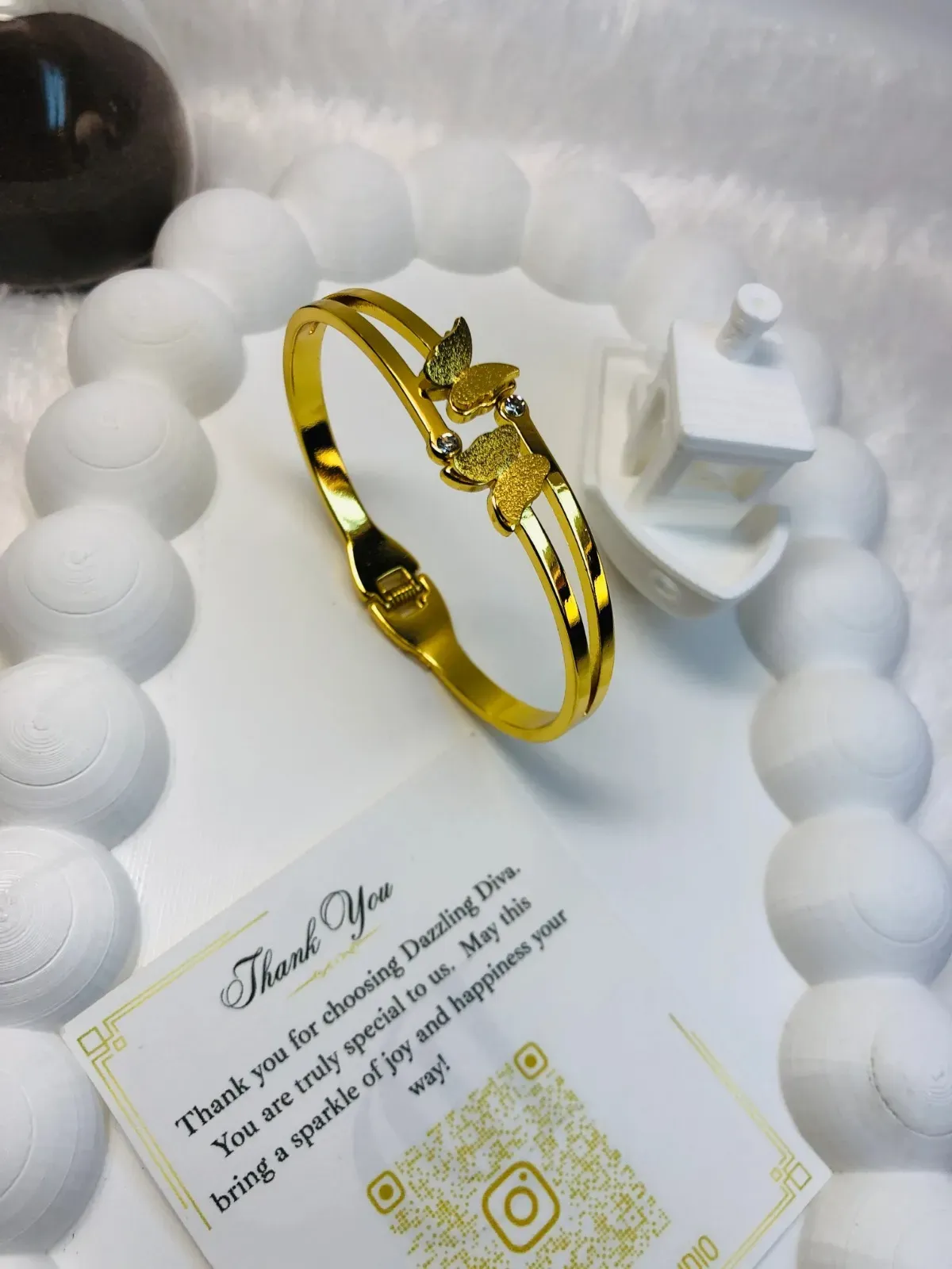 Twin glow butterfly bangle (adults) - Image 2