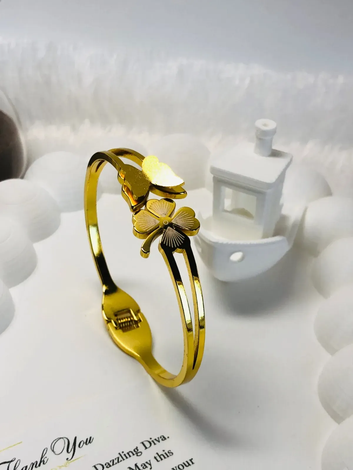 Butterfly clover Luxe bangle-12-Adults - Image 3
