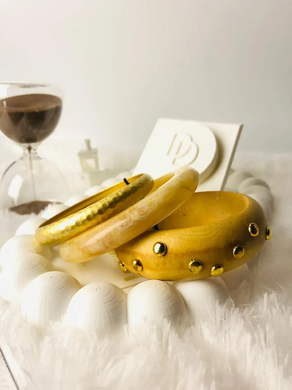 Dark Wooden triple bangle stack - Image 5