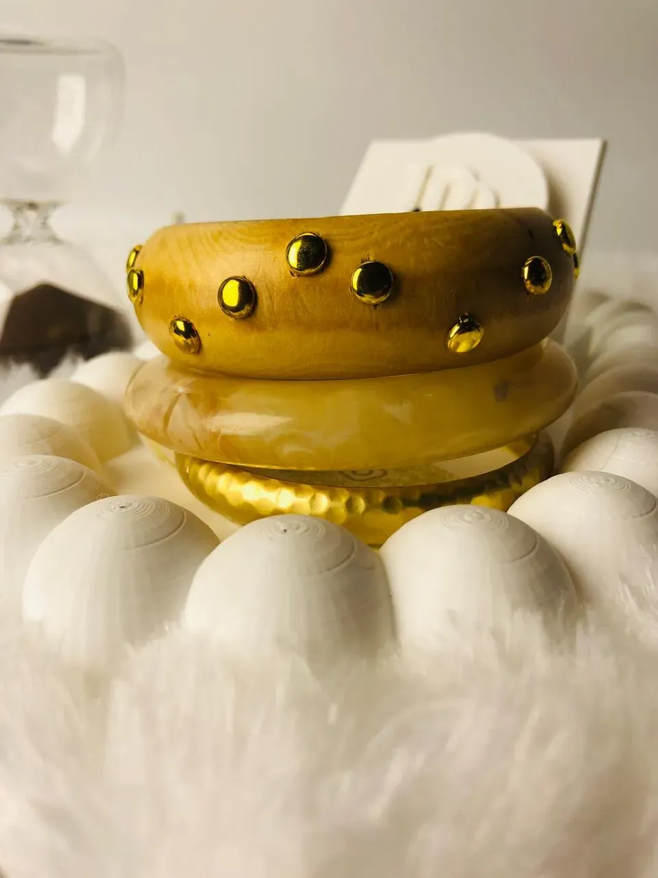 Dark Wooden triple bangle stack - Image 6