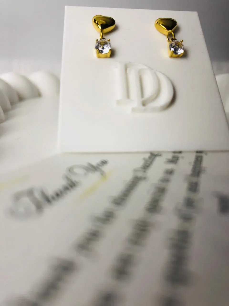 Tiny heart with crystal drop ear ring (kids) - Image 5