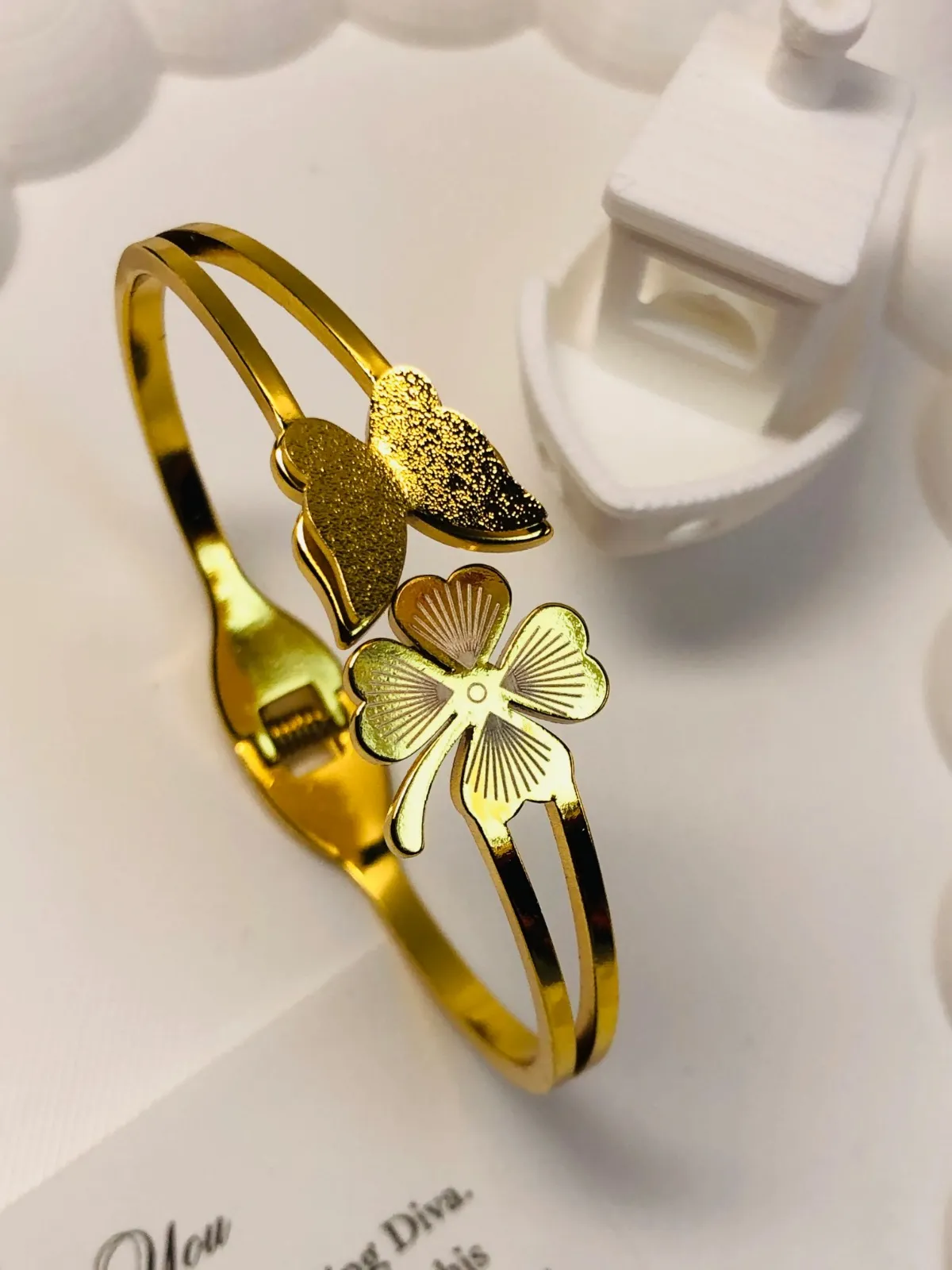 Butterfly clover Luxe bangle-12-Adults