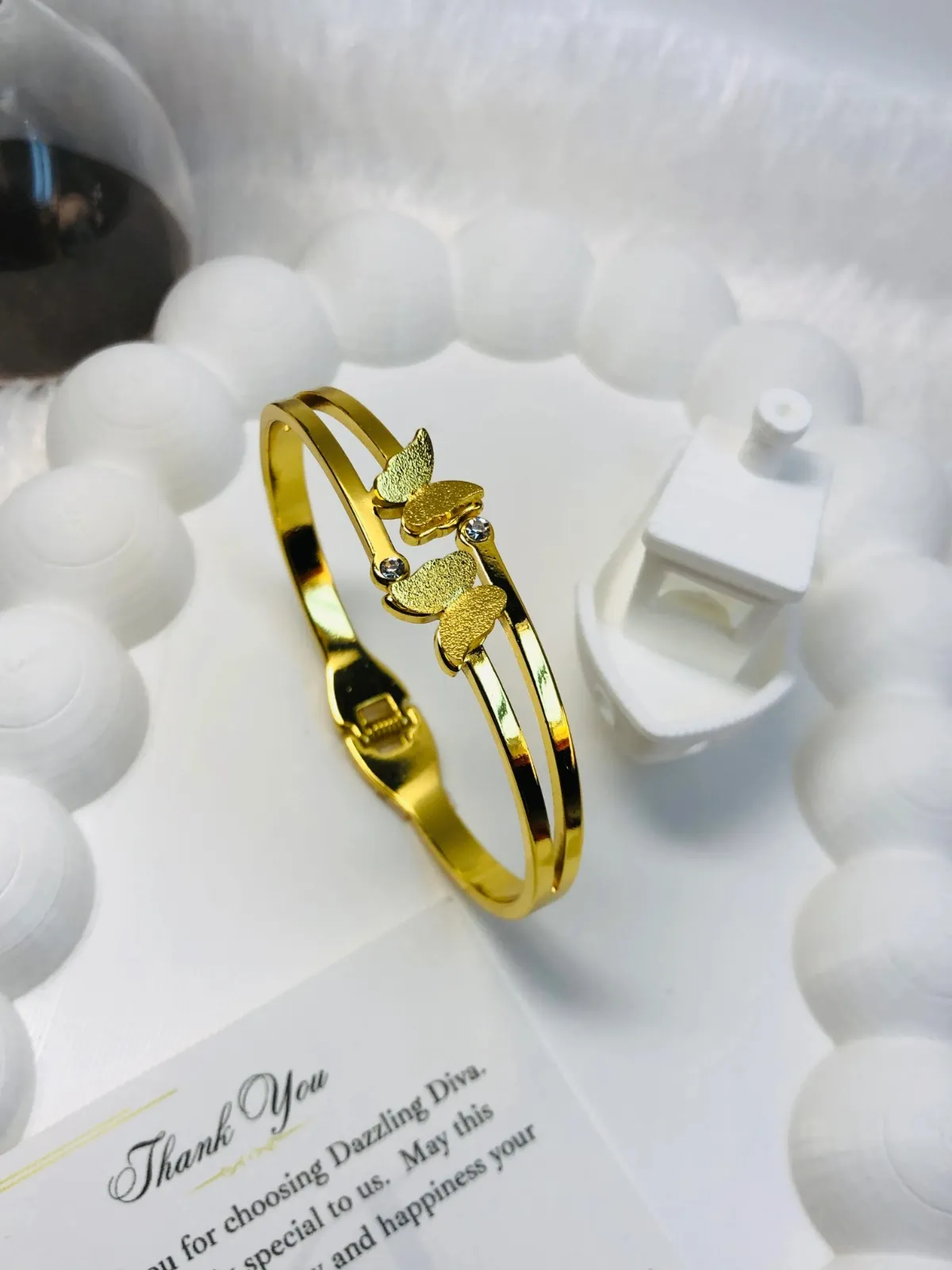 Twin glow butterfly bangle (adults)