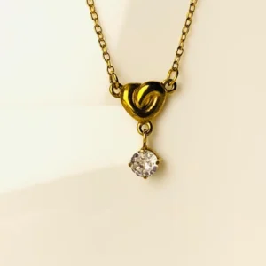 Swirl heart drop necklace